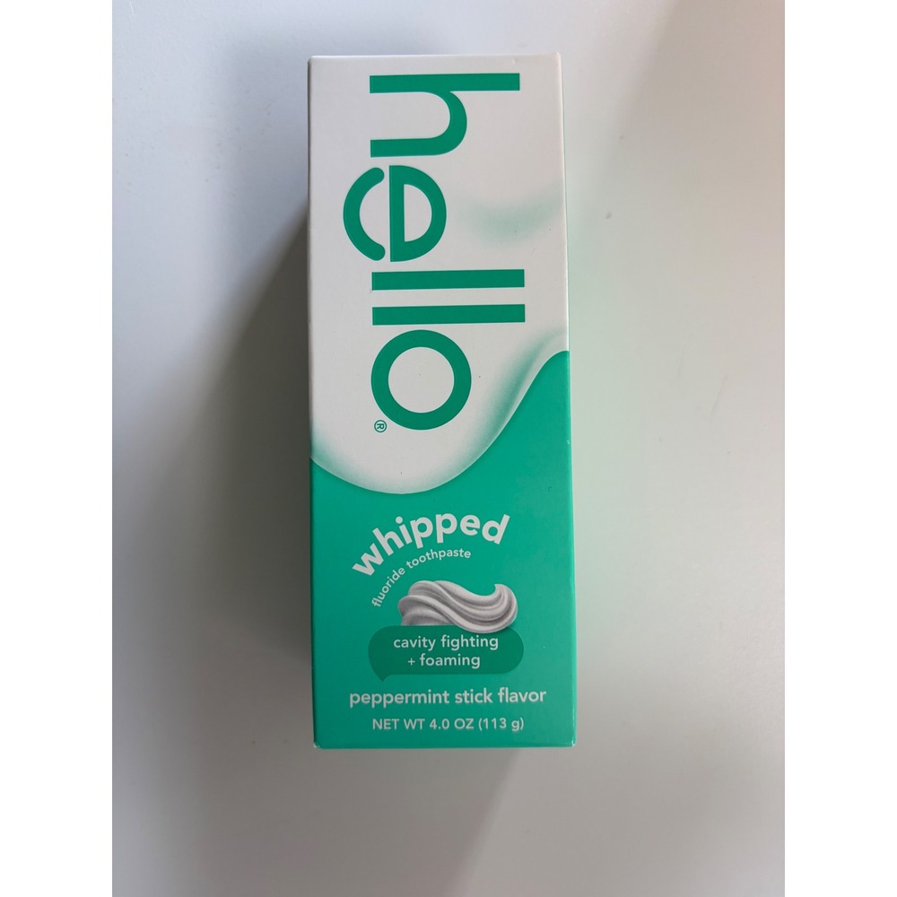 Hello Whipped Peppermint Stick Fluoride Toothpaste Cavity Fighting 4.0 oz NEW